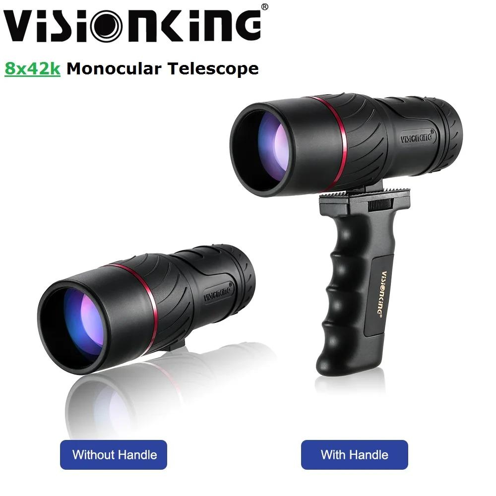 Visionking 휴대용 단안 BaK4 루프 프리즘 장거리 스코프, 손잡이 방수 망원경 포함, 야외 조류 관찰 관광, 8x42